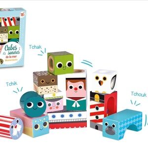 NEW Vilac Musical Blocks - French Cubes Sonores de la Mer